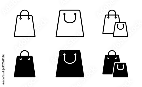 shopping bag icon set  shopping bag symbol for your web site