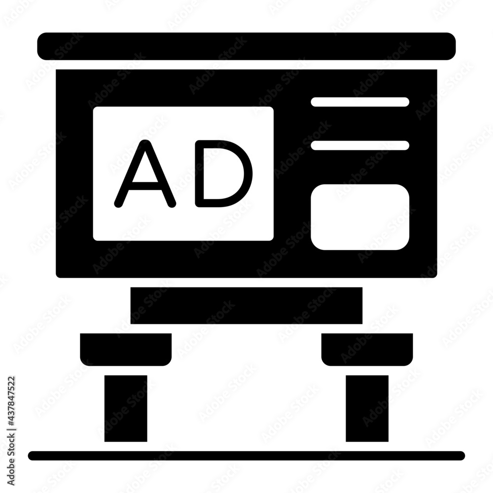A glyph design, icon of ad board