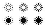 Sun icon set, Sun symbol vector