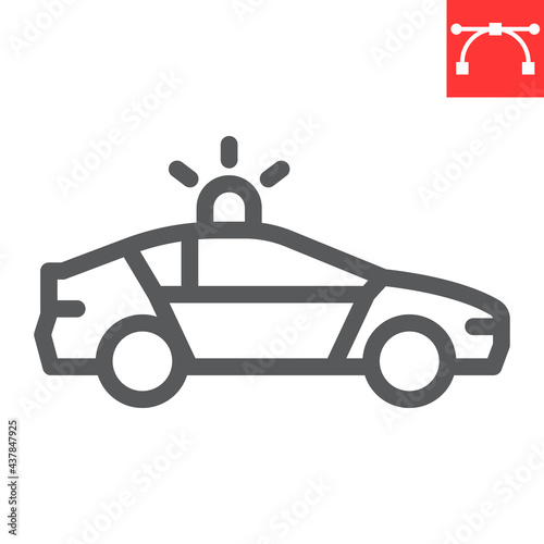 Police car line icon
