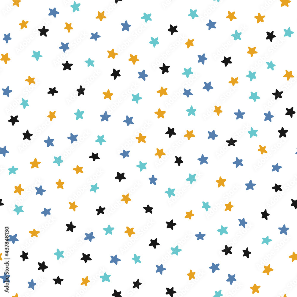 Seamless childrens background with stars Seamless childrens background with stars