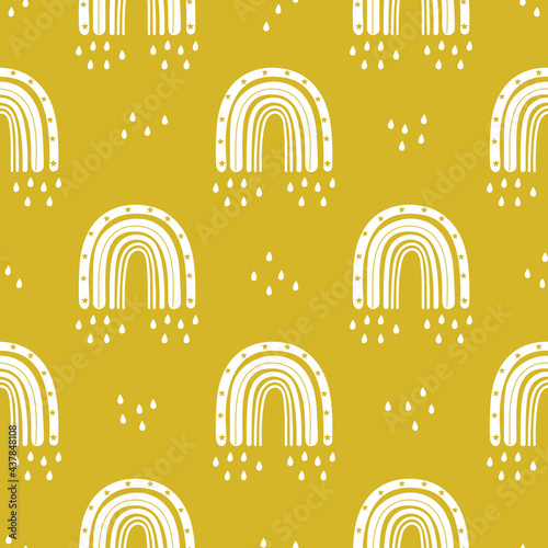 Childish pattern with rainbows