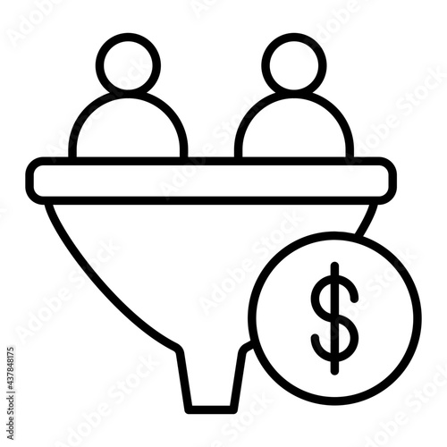 A linear design, icon of data funnel