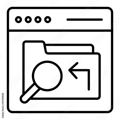 A linear design, icon of search folder