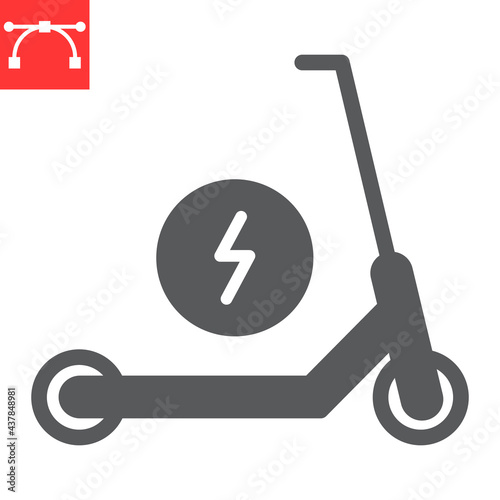 Electric scooter glyph icon