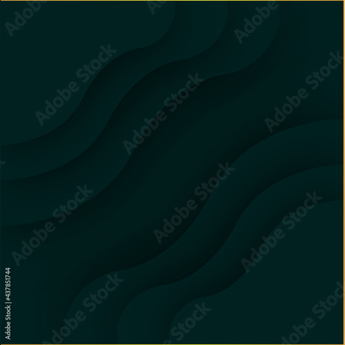 Abstract Green Paper Overlay Cut Wave Background.