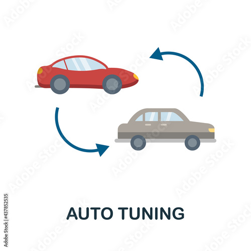 Auto Tuning flat icon. Color simple element from car servise collection. Creative Auto Tuning icon for web design  templates  infographics and more