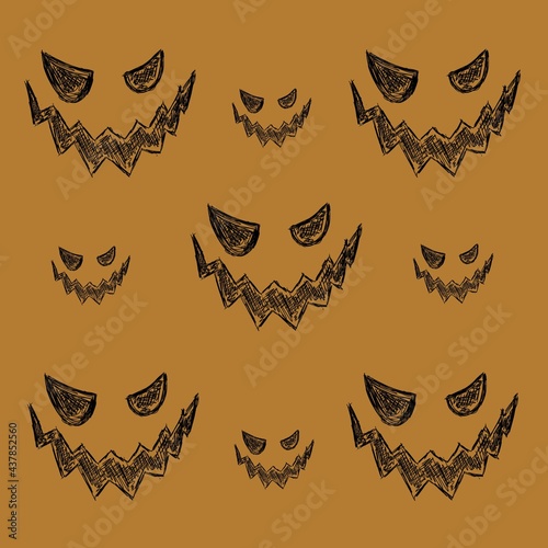 facial expressions set for halloween