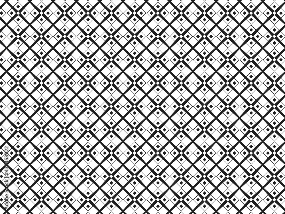 Fototapeta premium Seamless Criss Cross Pattern Background In Black And White Color.