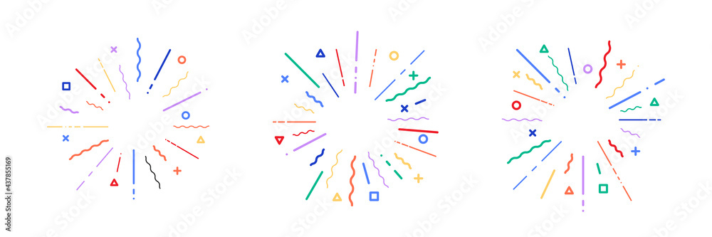 starburst geometric modern explosion vector illustration. colorful sunburst on white background. isolatedcolor star burst - obrazy, fototapety, plakaty 