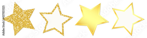 Vier Goldene Sterne Glitzer Und Glanz