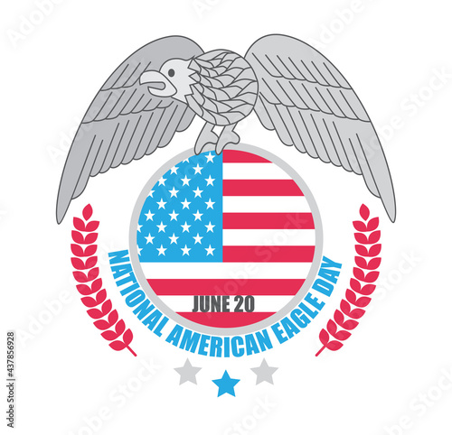 American Eagle Day concept vector. June 20th is a special day