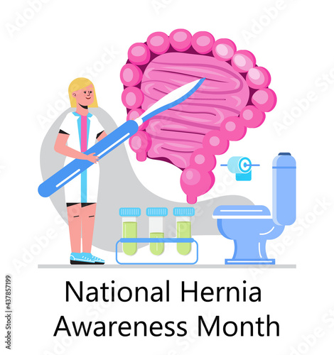 National Hernia awareness month concept vector. Medical eventin June photo