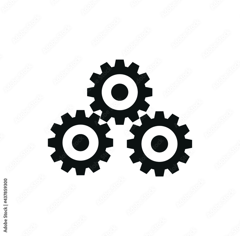 cogwheels icon on white background cogwheels icon on white background