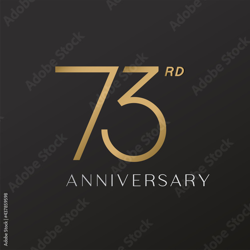 73rd anniversary celebration logotype with elegant number shiny gold design photo