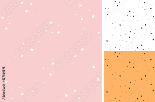 Space Dreams childish seamless hand drawn pattern with stars.