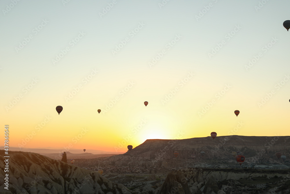 dawn with balloons in the sky
dawn with balloons in the sky