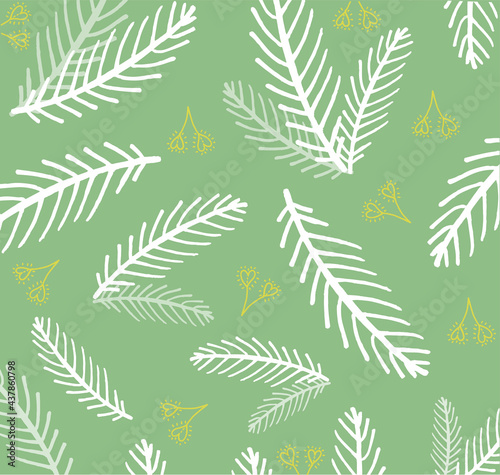 seamless pattern with branches of leaves