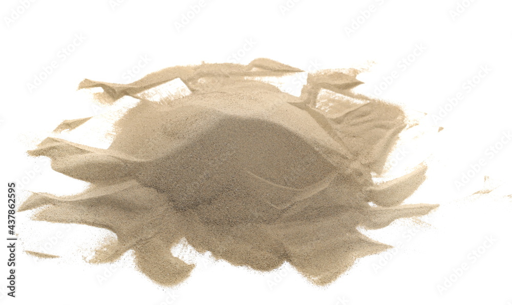 Fototapeta premium Desert sand pile isolated on white background