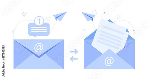 Concept Mails Exchanger sign Image. Isolated on white background.