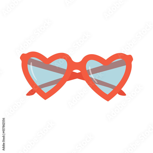 Cute hand-drawn sun glasses in a shape of a heart. Vector illustration.