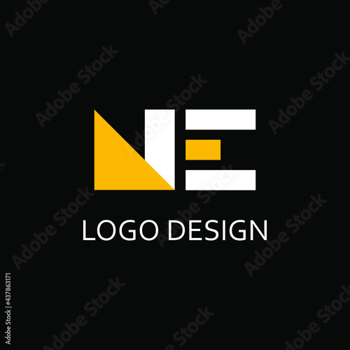 ne letter for logo design, n and e letter logo design template photo