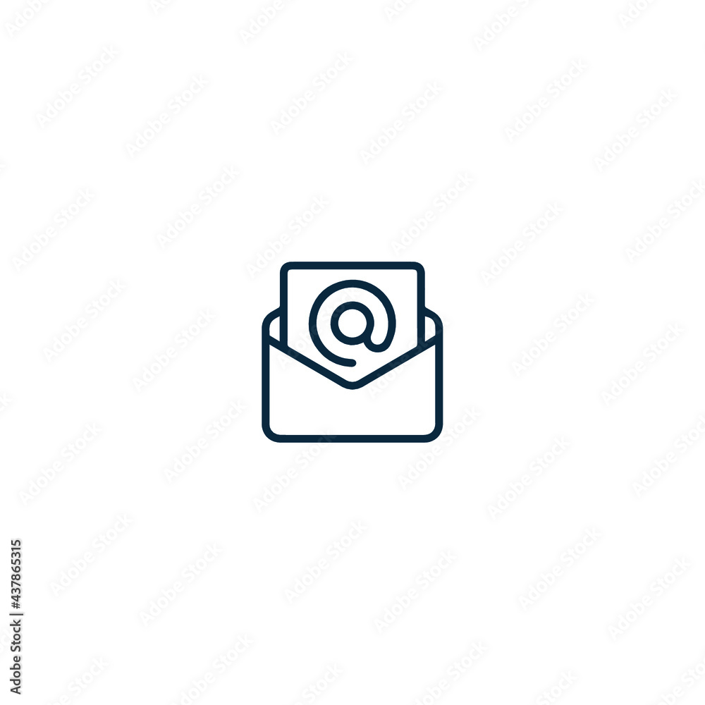 Outline email icon. Open envelope pictogram. Line mail symbol for website design, mobile application, Outline email icon. Open envelope pictogram. Line mail symbol for website design, mobile application,