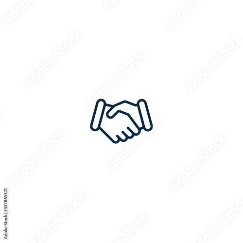 Business handshake / contract agreement icon. Minimal outline design