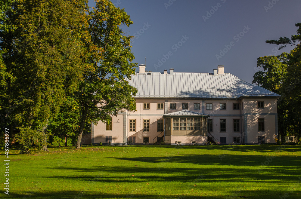 Vilce manor in sunny day, Latvia.