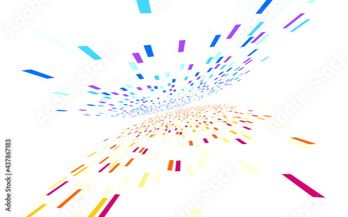 Abstract vector background, communication technology concept, 3d bits flying in perspective, futuristic abstraction.