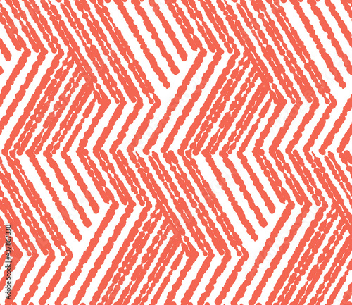 Abstract geometric pattern with stripes, lines. Seamless vector background. White and pink ornament. Simple lattice graphic design