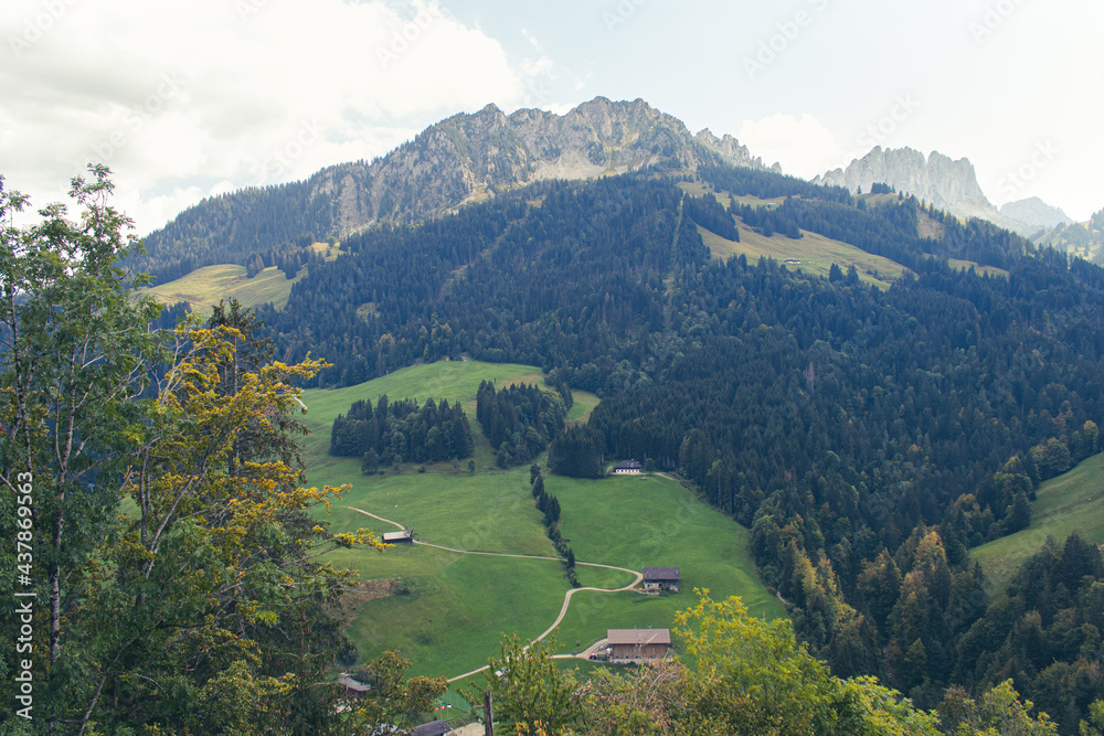 Awesome countryside landscape in the Swiss mountains
