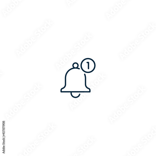 Notification icon vector, material design, Social Media element, User Interface sign. New message.
