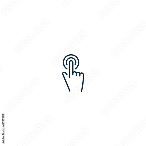 Touch screen or touchscreen finger hand press or push vector icon
