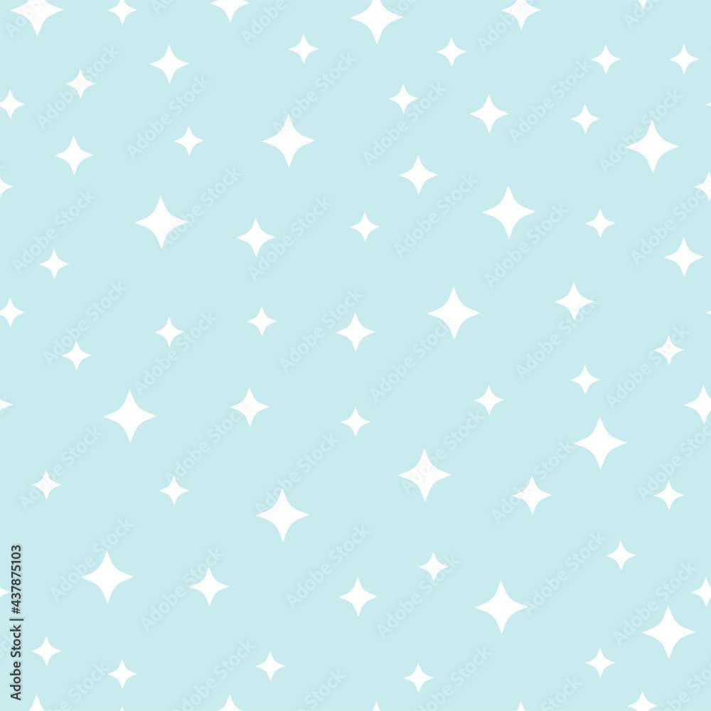 Seamless pattern with stars on a blue background. Vector illustration for fabrics, textures, wallpapers, posters, postcards. Childish fun night print. Editable elements.