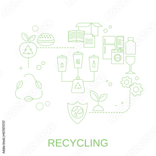 Concept of nature protection and garbage recycling.