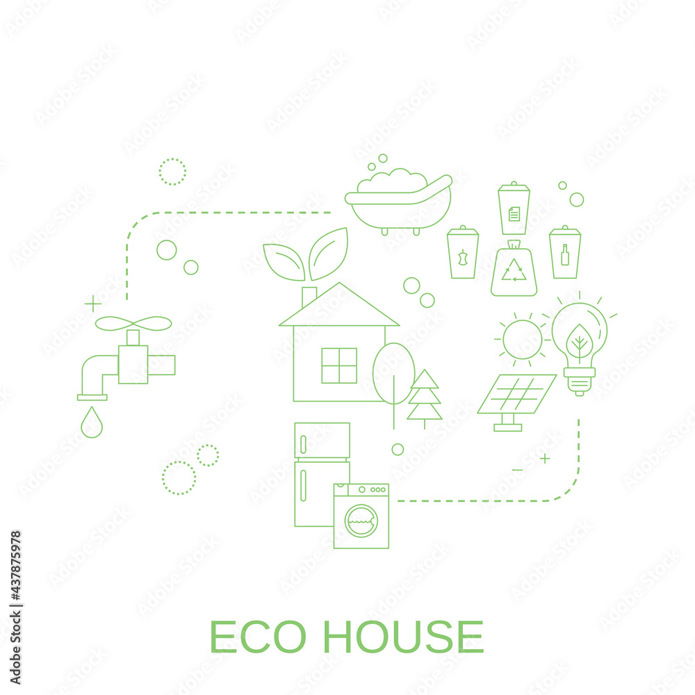 Eco house concept. Vector illustration.