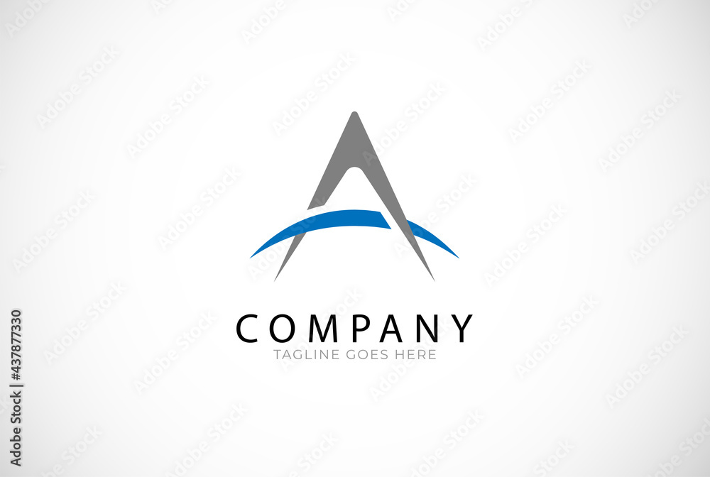 Initial A Logo. letter A from arrow and horizon curve combination , Usable for brand and company Logos, Flat Vector Logo Design Template, vector illustration Initial A Logo. letter A from arrow and horizon curve combination , Usable for brand and company Logos, Flat Vector Logo Design Template, vector illustration