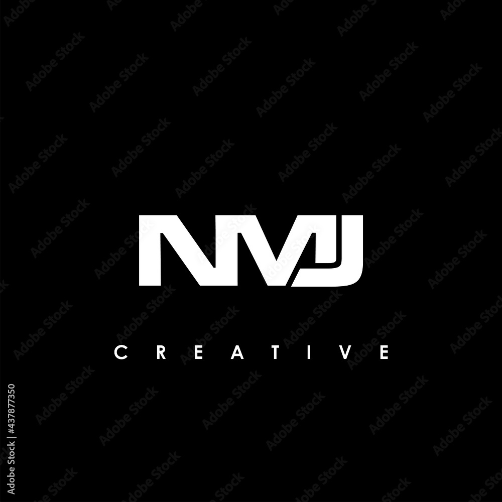 NMJ Letter Initial Logo Design Template Vector Illustration