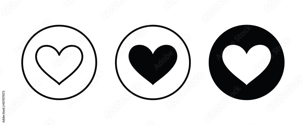 Heart Icon set. Love Like icons. Valentine's Day sign, emblem isolated on white background Editable and Flat style symbol for graphic and web design, logo,pictogram Vector Heart Icon set. Love Like icons. Valentine's Day sign, emblem isolated on white background Editable and Flat style symbol for graphic and web design, logo,pictogram Vector