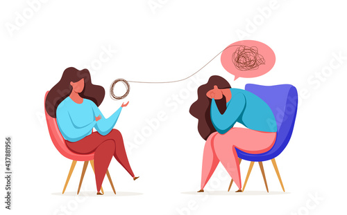 Psychology therapy online counseling vector concept.