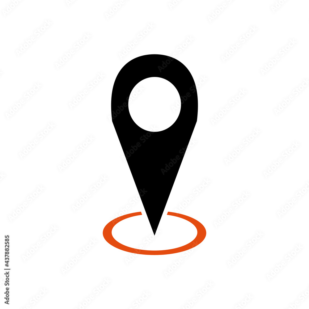 Standort Icon in schwarz und rot Standort Icon in schwarz und rot