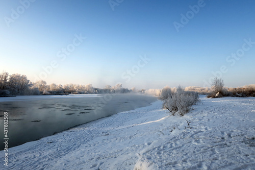 winter landscape with river