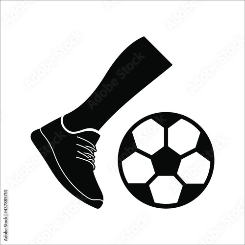 Foot, ball, football icon. vector elements of soccer for ui and ux, website or mobile application on white background. color editable
