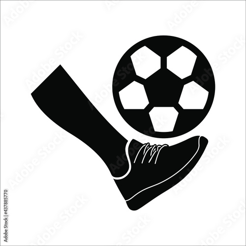 Foot, ball, football icon. vector elements of soccer for ui and ux, website or mobile application on white background. color editable