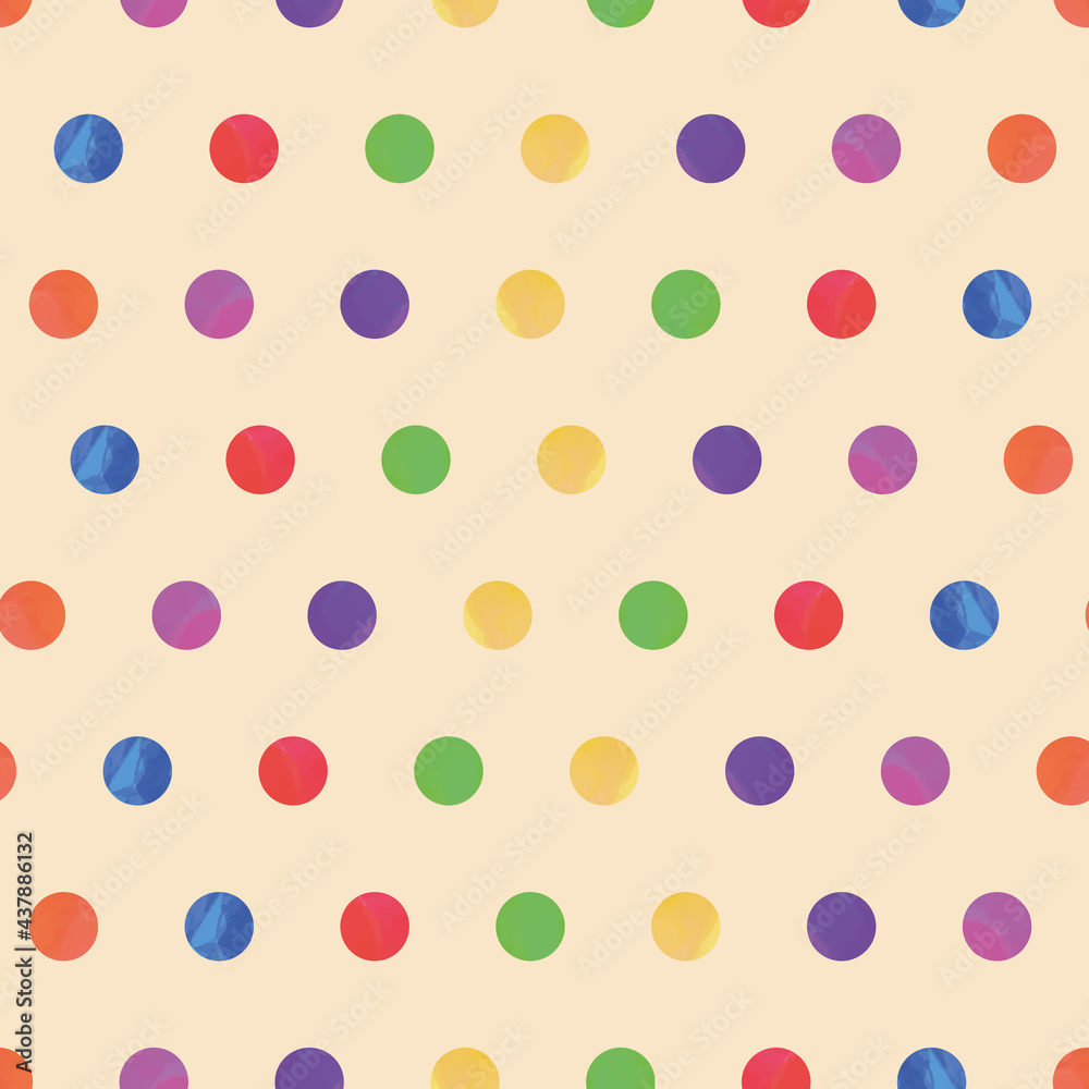 Colorful dots vector seamless repeat pattern print background