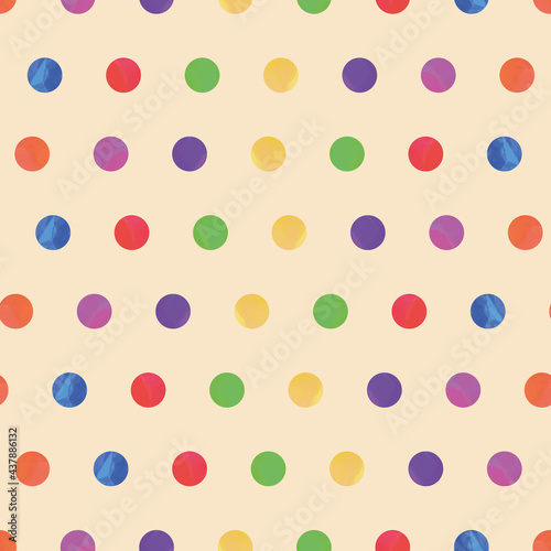 Colorful dots vector seamless repeat pattern print background