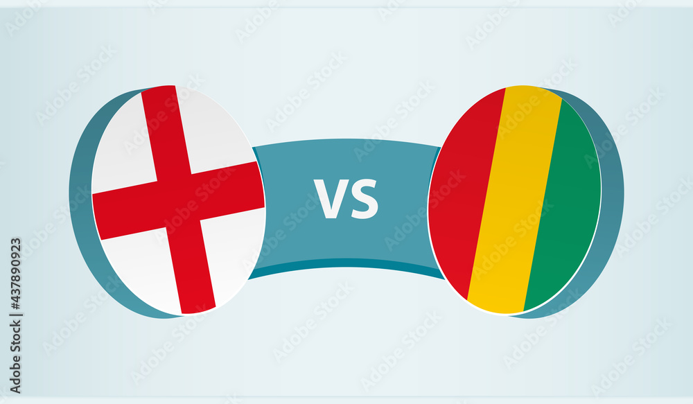 England versus Guinea, team sports competition concept. England versus Guinea, team sports competition concept.