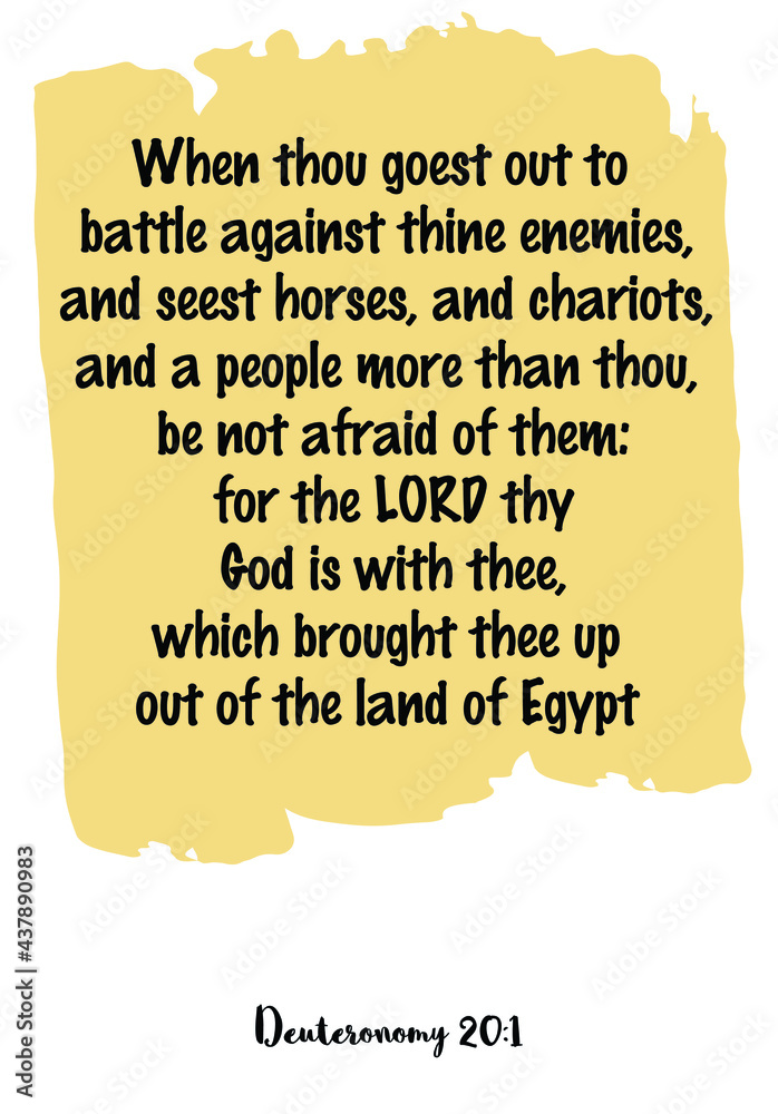 When Thou Goest Out To Battle Against Thine Enemies, And Seest Horses, And  Chariots, And A People More Than Thou. Bible Verse Quote Stock Vector |  Adobe Stock