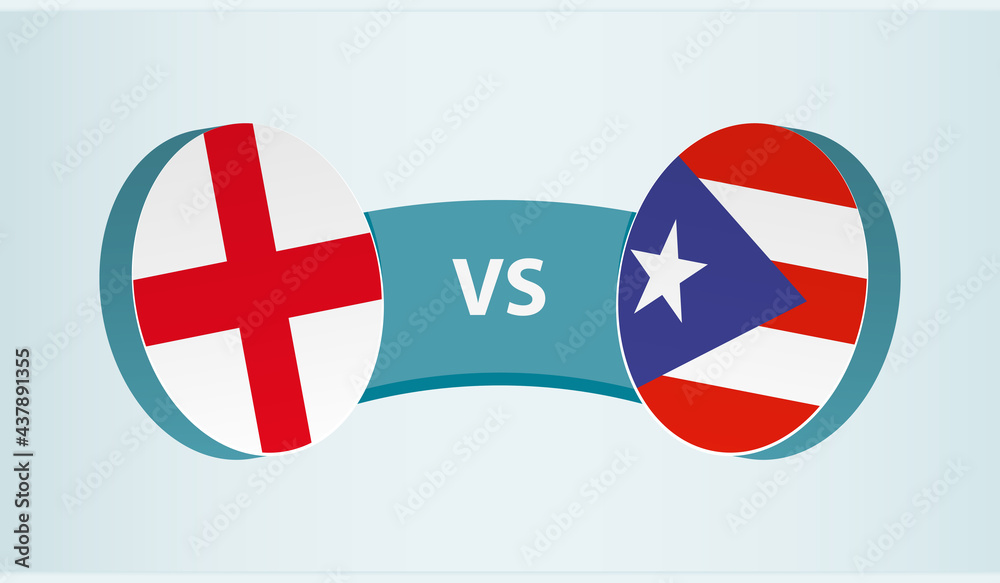 England versus Puerto Rico, team sports competition concept. England versus Puerto Rico, team sports competition concept.